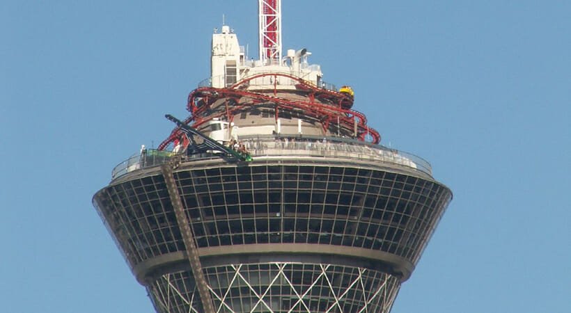 Three amusements on the stratosphere tower pod.